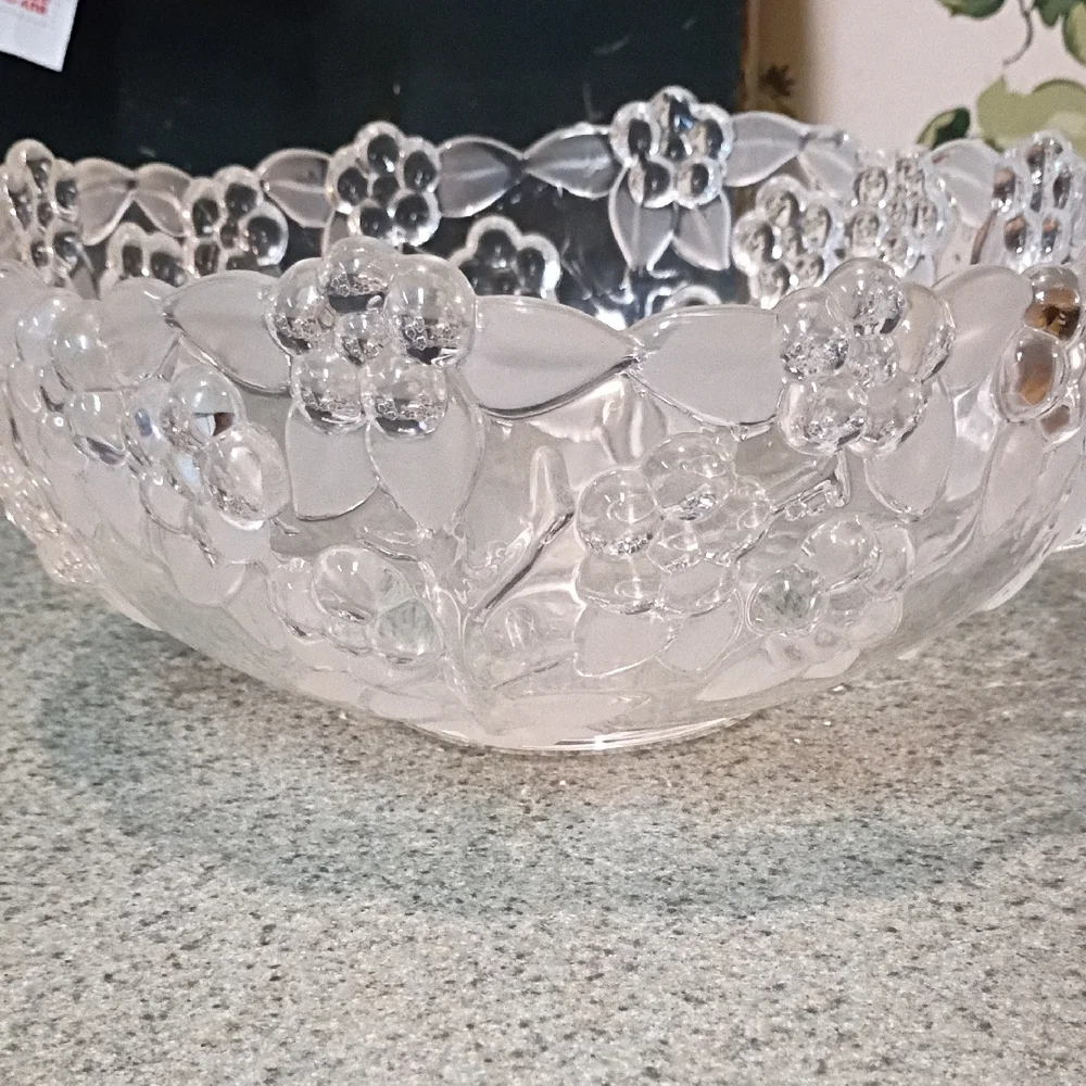 Clear Floral Glass Bowl